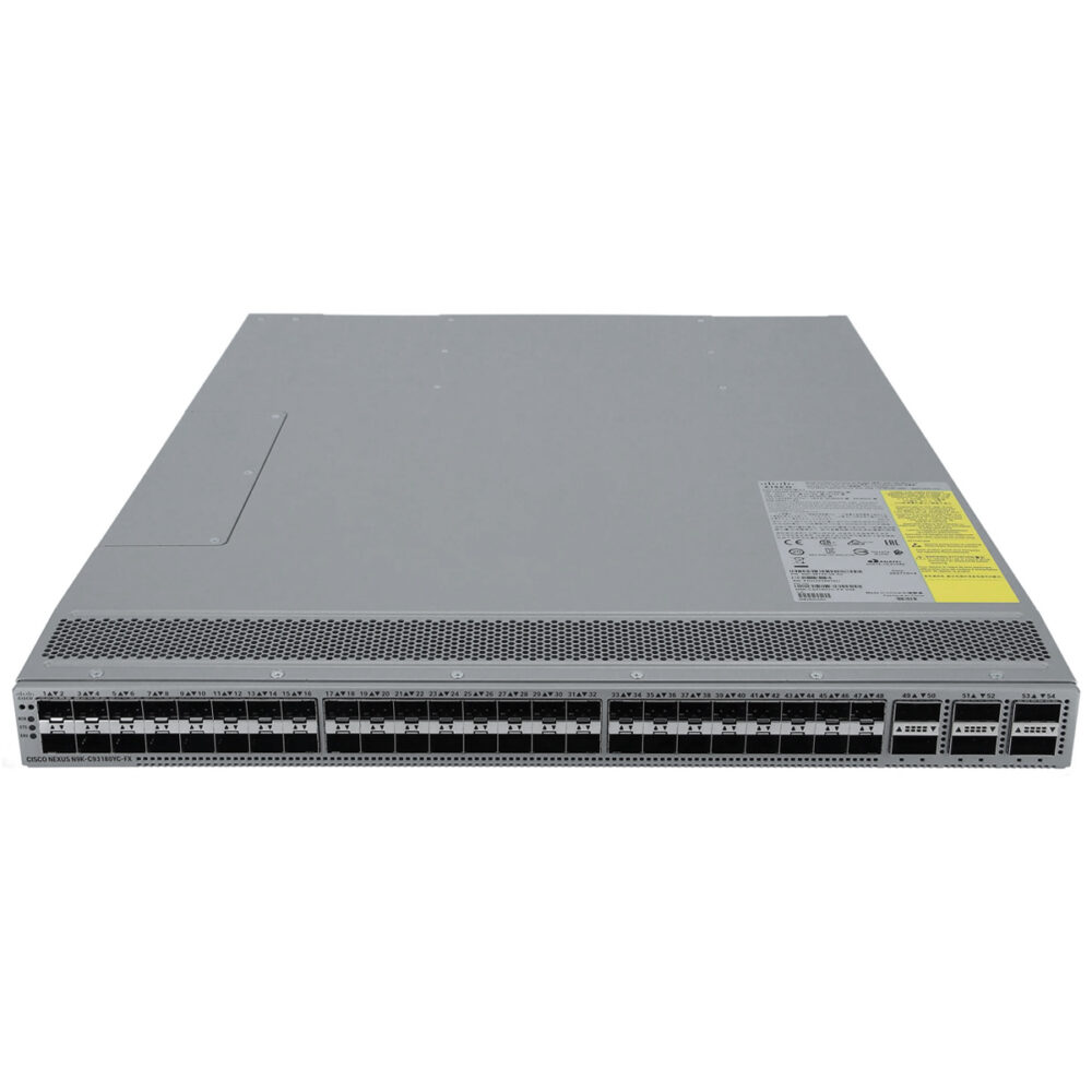 Switch Cisco Nexus N9K C93180YC-FX 48 Portas 1/10/25G SFP+/SFP28 + 6 Portas 40/100G QFSP28 GERENCIÁVEL L3 (Equipamento usado)
